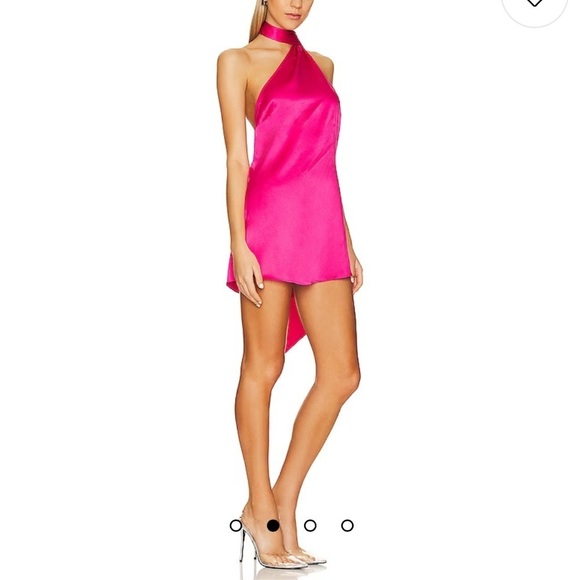SER.OYA  Kendall Silk Mini Dress in Fuchsia Large - Picture 1 of 7